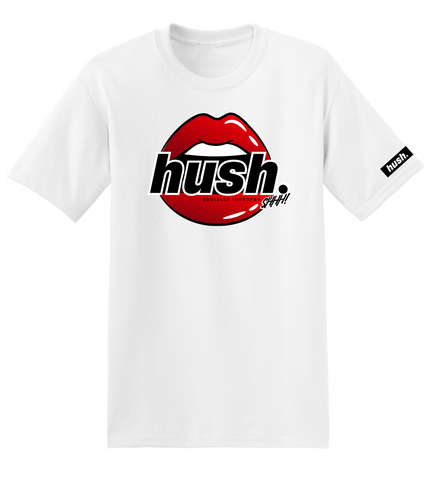 HUSH.  Hush Graphic Front Lips. T-Shirt